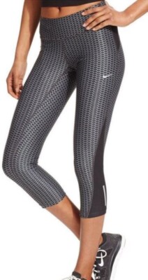 Nike Dri Fit Cropped Leggings Women Size Medium Performance Running Workout