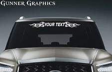 GMC Sierra custom windshield decal graphic flames skulls