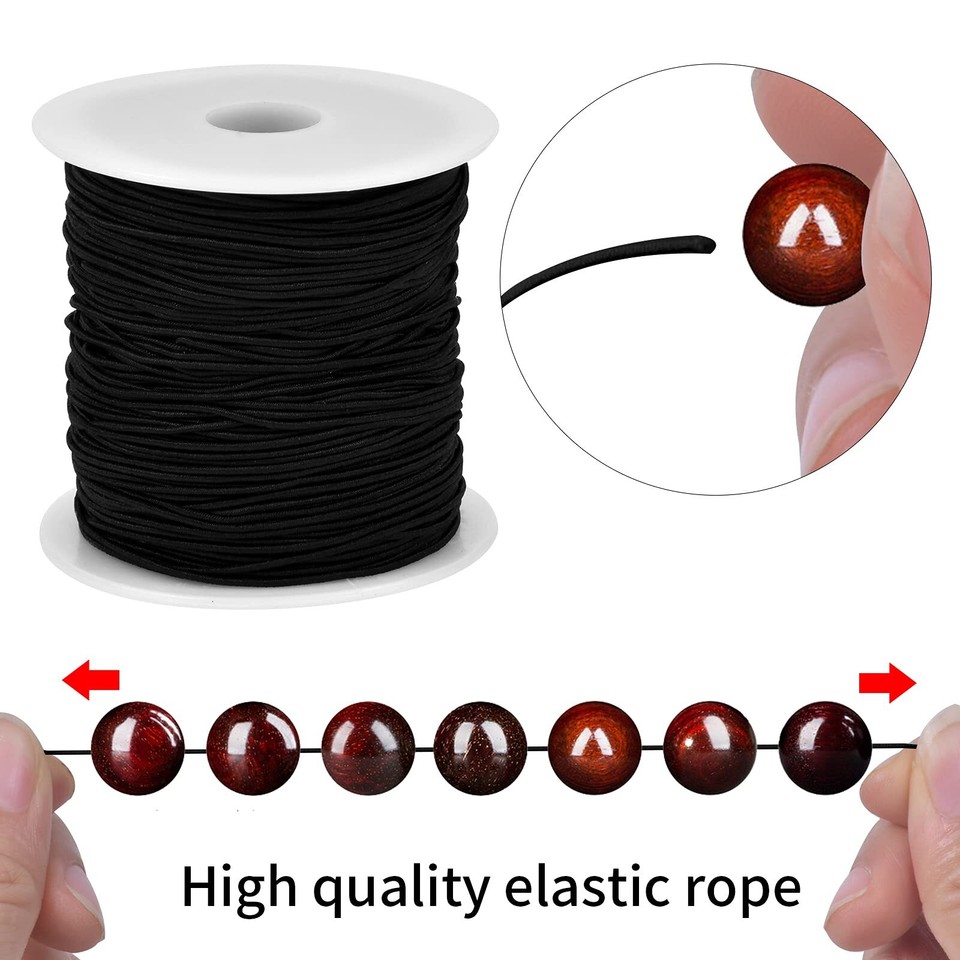 Fil élastique Pour Bijoux Et Artisanat - 2 Rouleaux De 100m (blanc Et Noir) - Diamètre 1mm - Polyvalent Et Facile à Utiliser