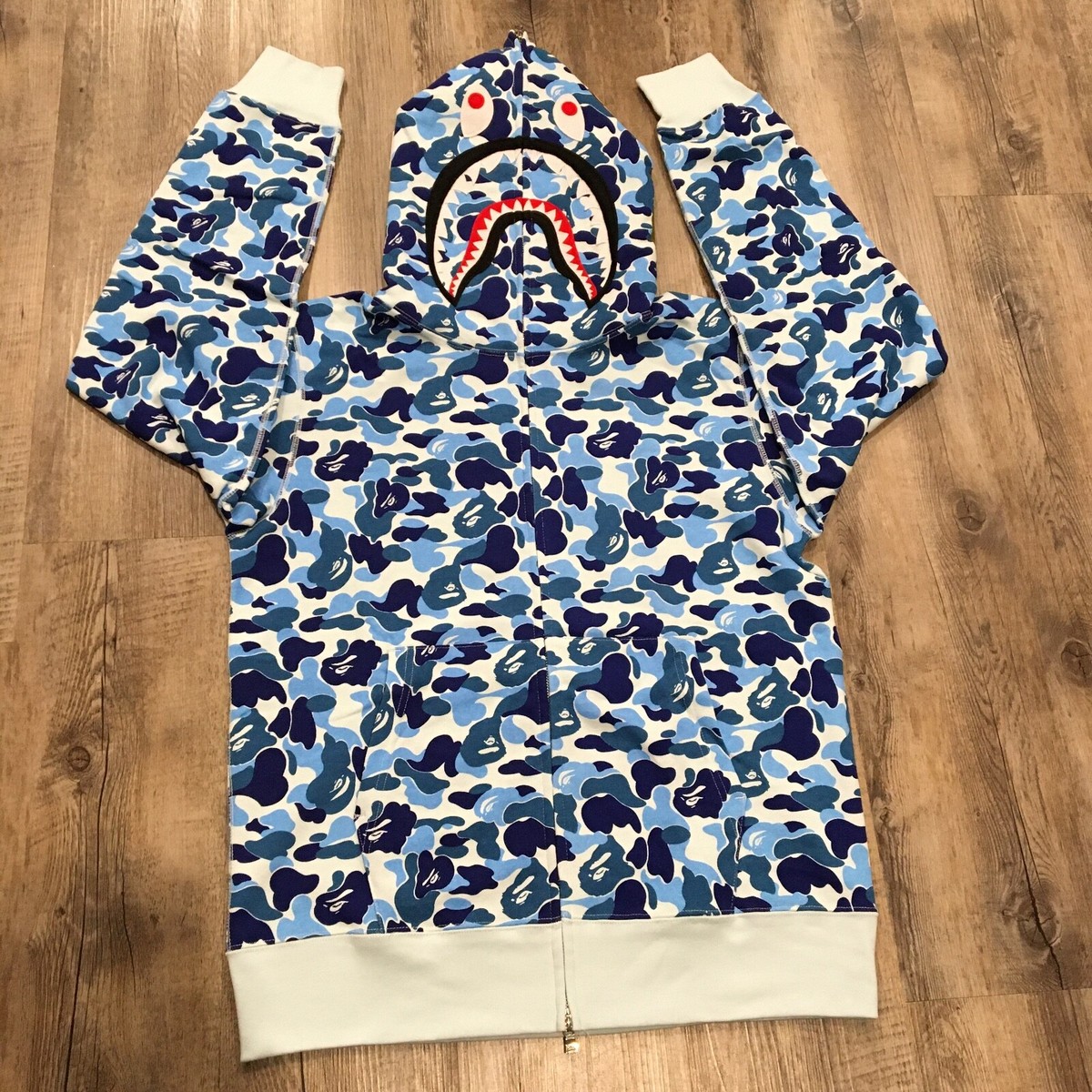 BAPE Shark Hoodie - ABC Blue Camo - S,L | eBay