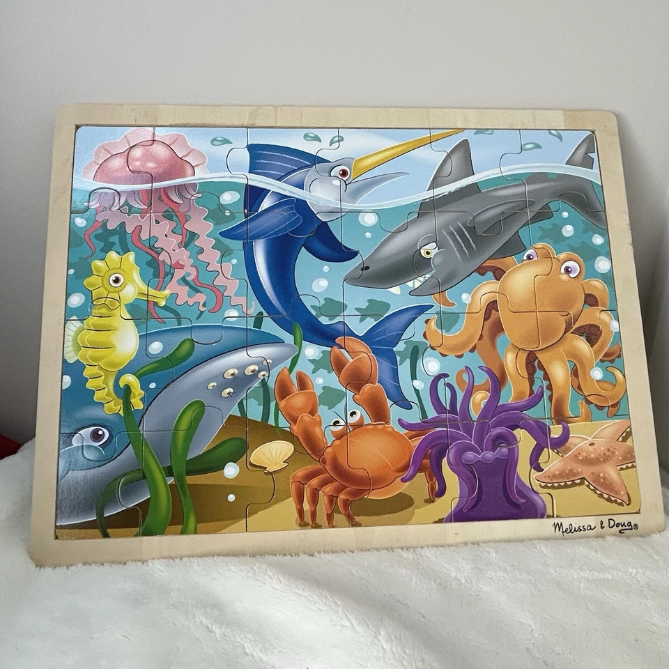 Rompecabezas de madera Melissa & Doug Fresh Start Fish Of The Sea 24 piezas edades 3+ Foto 3 de 4