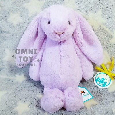 Jellycat Medium Original Lilac Bashful Bunny Plush Toy Guaranteed