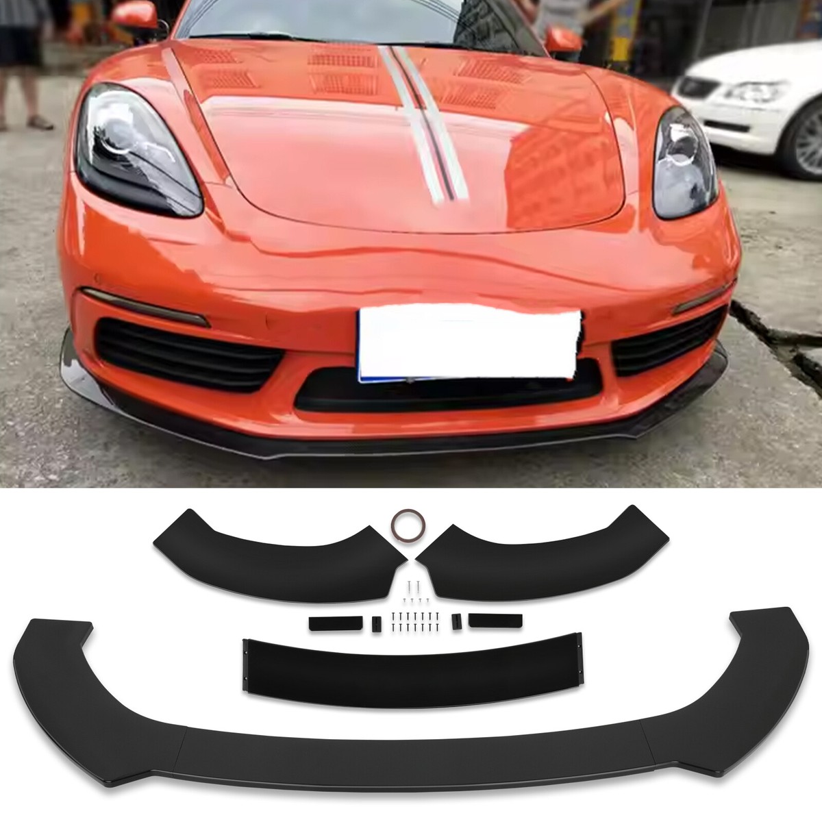 Caron Mon Ange プチベース Gloss Front Bumper Lip Spoiler Spoiler Body Kit For Porsche 718