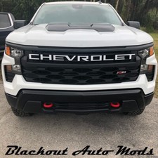 White Vinyl Overlay Grill Letter Decals For 2022-26 Silverado Custom Trailboss