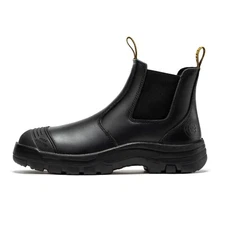 ROCKROOSTER Men Wide Work Boots , 6" Soft Toe, Slip On Rubber Outsole Shoes