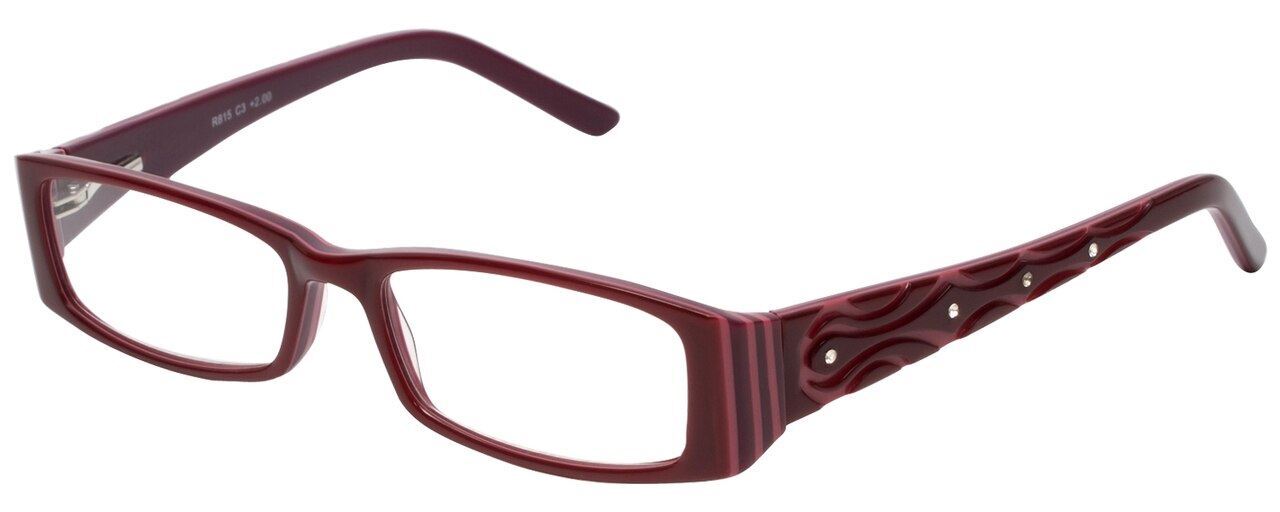 Calabria 815 Cabernet Blue Light Filter Eyeglasses with Anti-Reflective Lenses