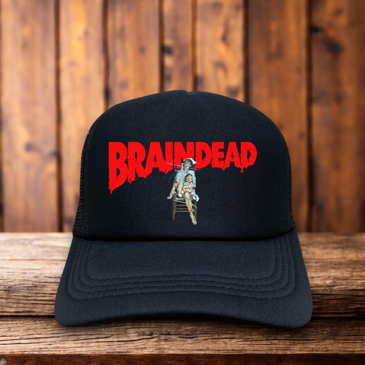 Braindead Dead Alive Mens Trucker Hat Black Snapback 90s