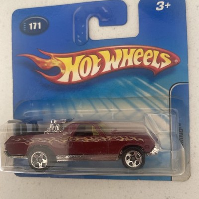Hot Wheels 69 El Camino Red Flames 2005 #171 Short Card Sealed