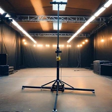 Heavy Duty Lighting Crank Stand with Outriggers Max. H 19.69ft W/4 Moving Caster