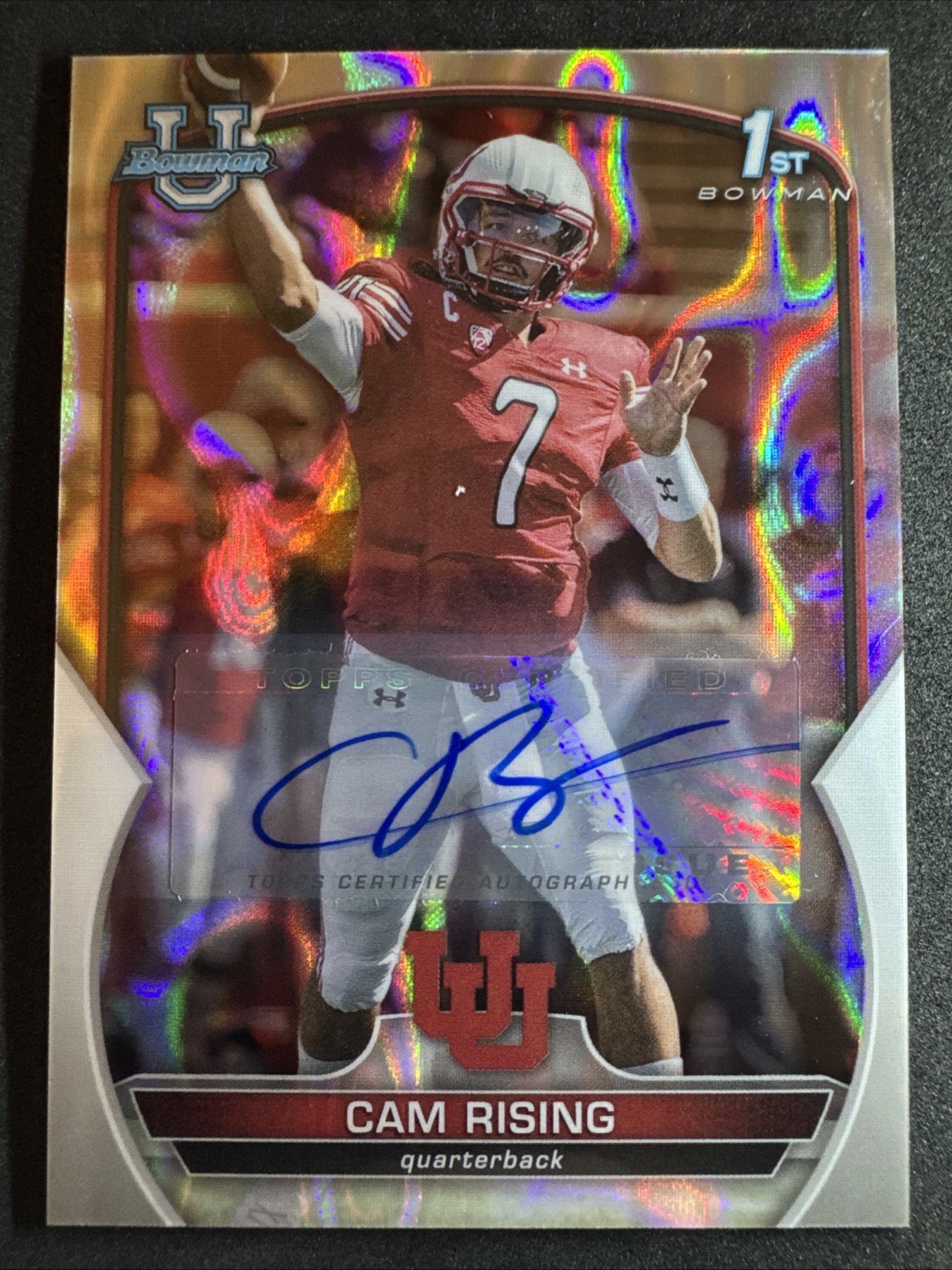 Cam Rising 2022 Bowman Chrome U 1st Lava Refractor Auto #/199 UTAH UTES