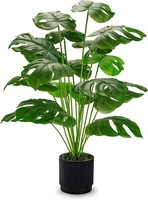 Kunstpflanze Monstera 71Cm Schwarz Topf Deko FüR BüRo Flur Wohnzimmer