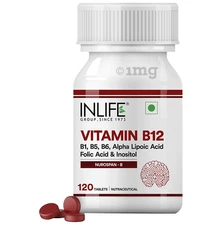 Inlife Vitamin B12 with B1, B5, B6, Alpha Lipoic Acid, Folic Acid 120 tabs