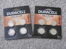 Lot of 2 Duracell CR2016 3V Lithium Coin Batteries, Pack of 4 Exp 2031 New