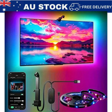 55-75" TV Backlight With Camera RGBIC LED Fish-eye Strip Light Sync App Room AU