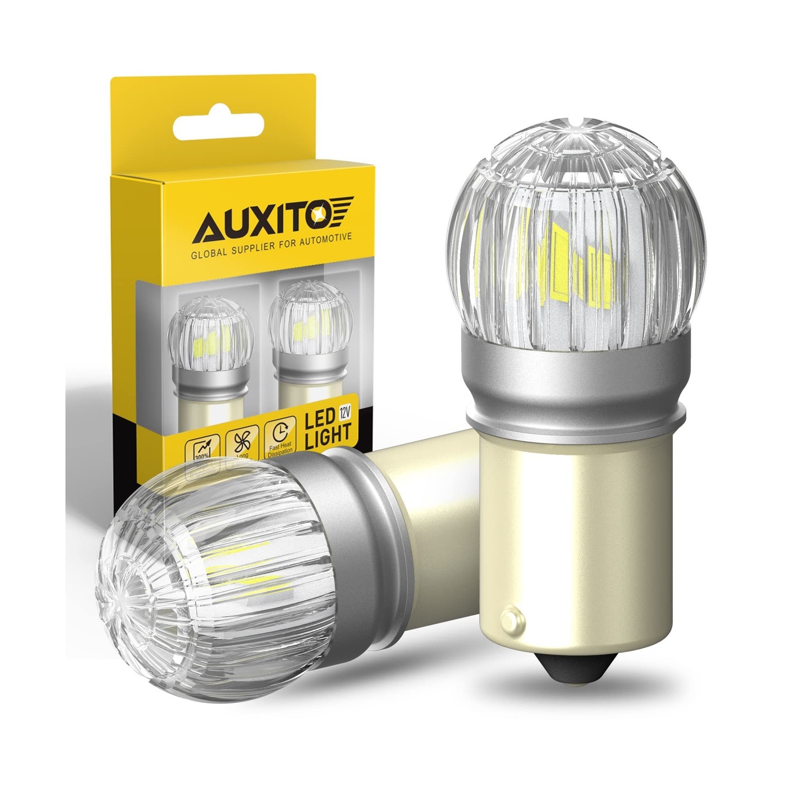 AUXITO 1156 LED Bulb White, 400% Brighter 1:1 Size, 7506 BA15S 1141 P21W 1003...