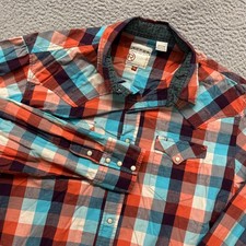 Roper Pearl Snap Shirt Mens XL Colorful Plaid Western Rockabilly Cowboy