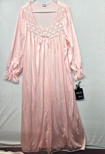 VANITY FAIR PINK SATIN TRAD NIGHTGOWN XL NWT