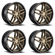 Set 4 19 Niche M195 Methos 19x9.5 5x4.5 Bronze Black Bead Ring Wheels 35mm Rims