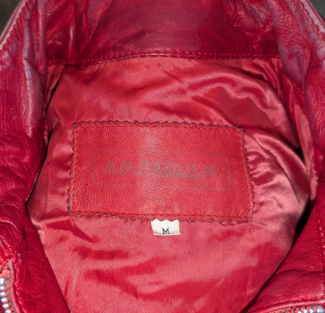 Ambition 80s Vintage Leather Beat It Jacket Ladies Medium Men's Small image 7