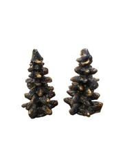 Vintage Christmas Pine Tree Candles 4 Tall Set of 2