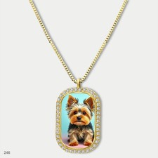 Stunning Cute Yorkie Yorkshire Terrier Dog Fashion Pendant Necklace Chain Photo