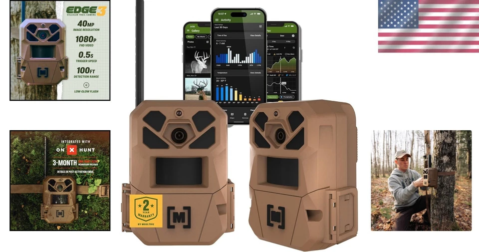 40MP EDGE 3 Cellular Trail Cameras - AI Buck Detection, 0.5s Trigger Speed - Image 2 of 4
