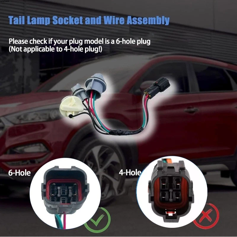 Tail Lamp Socket and Wire Harness for Hyundai Tucson 2016-2018 92480-D3010  - Image 2 of 4