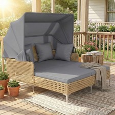 Outdoor Daybed with Retractable Canopy