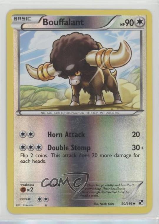 Bouffalant Reverse Foil Pokemon Black & White Base Set #90