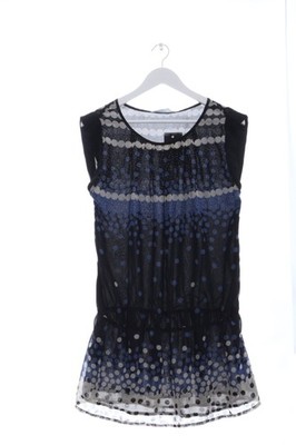PROMOD Tunikakleid Damen Kleid Gr. DE 36 schwarz-blau-hellgrau Casual-Look
