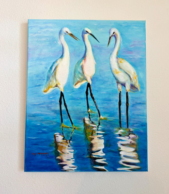 ''Tres Amigos'' - Oil Painting on Canvas - 16x20'' - artist Vicky Patrikakos - OOAK