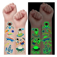 290 Styles 30 Sheets Luminous Space Tattoos for Kids Party Decorations, Glo...