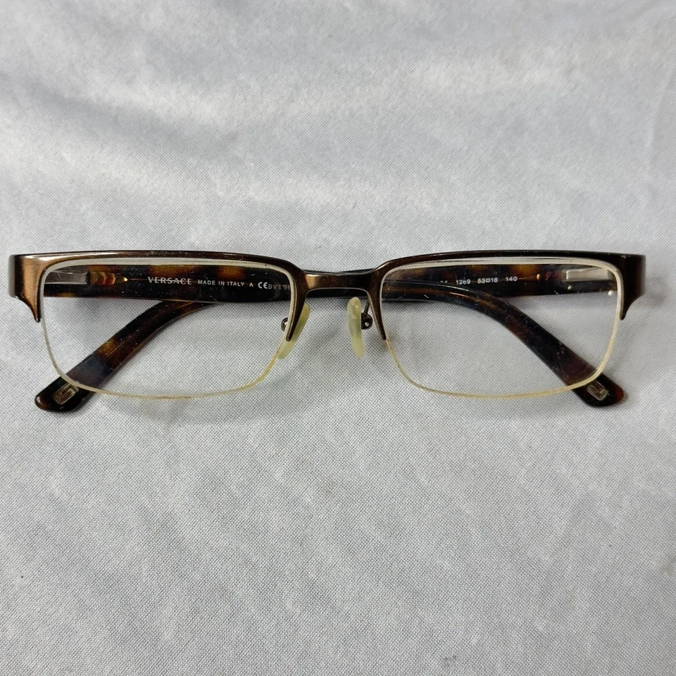 Monturas de gafas Versace para hombre 1269 5081 media montura de diseñador hechas en Italia 140 Foto 2 de 4