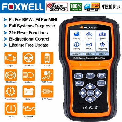 FOXWELL NT530 Plus for BMW Car Bidirectional OBD2 Scanner Diagnostic ABS SRS DPF