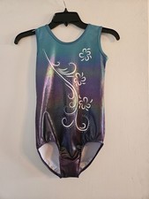 Turquoise/Purple Ombre Shimmer Gymnastics Leotard Youth 12