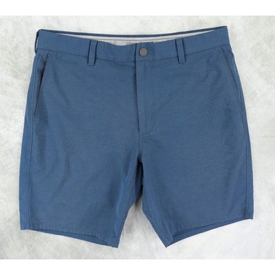 Johnnie-O Calcutta Shorts Mens 32 Lake Blue Performance Golf Flat Front JMSH1950