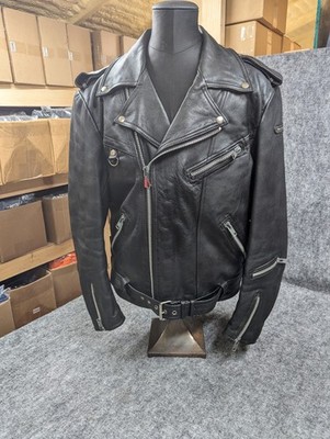 Vintage 1980s Hein Gericke Leather Motorcycle Jacket Size 46 = 45'' Scratch 