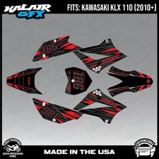 Graphics Kit for Kawasaki KLX110 KLX110R/RL (2010-2024) Twitch Series - Red