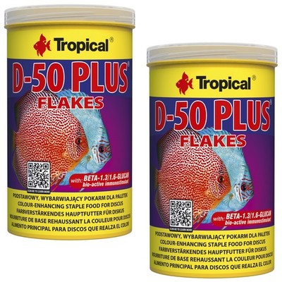 Tropical D-50 Plus Flakes 2x 1L  Flockenfutter Diskus Aquarium Sparpack