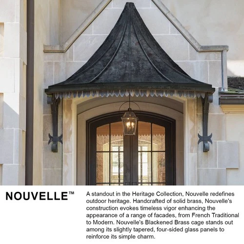 Nouvelle 26 1/2" High Blackened Brass Outdoor Hanging Light - Picture 9 of 10