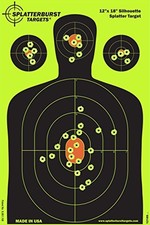 12x18 Silhouette Splatter Targets - See Shots Burst Yellow - 50 Pack USA Made