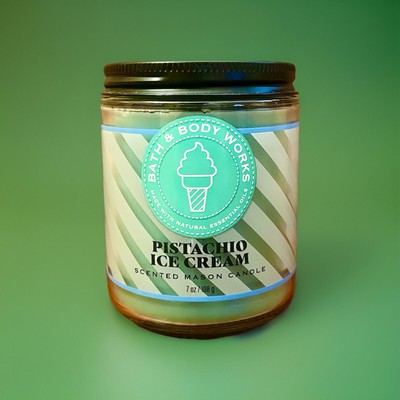 Bath & Body Works Single Wick Mason Jar Pistachio Ice Cream