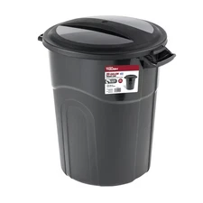 Hyper Tough 20 Gallon Heavy Duty Plastic Garbage Can w Lid Black