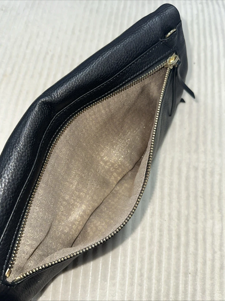 Stella & Dot Black Leather Purse Handbag Adjustable Clutch Shoulder Bag Soft - Image 4 of 4