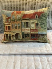 Hines Of Oxford French Country Paris City Tapestry Lumbar Pillow Cover 18" X13"