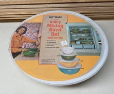 Vintage Gotham Industries Utility Mixing Bowl Set Plastic Retro NOS Sealed #448