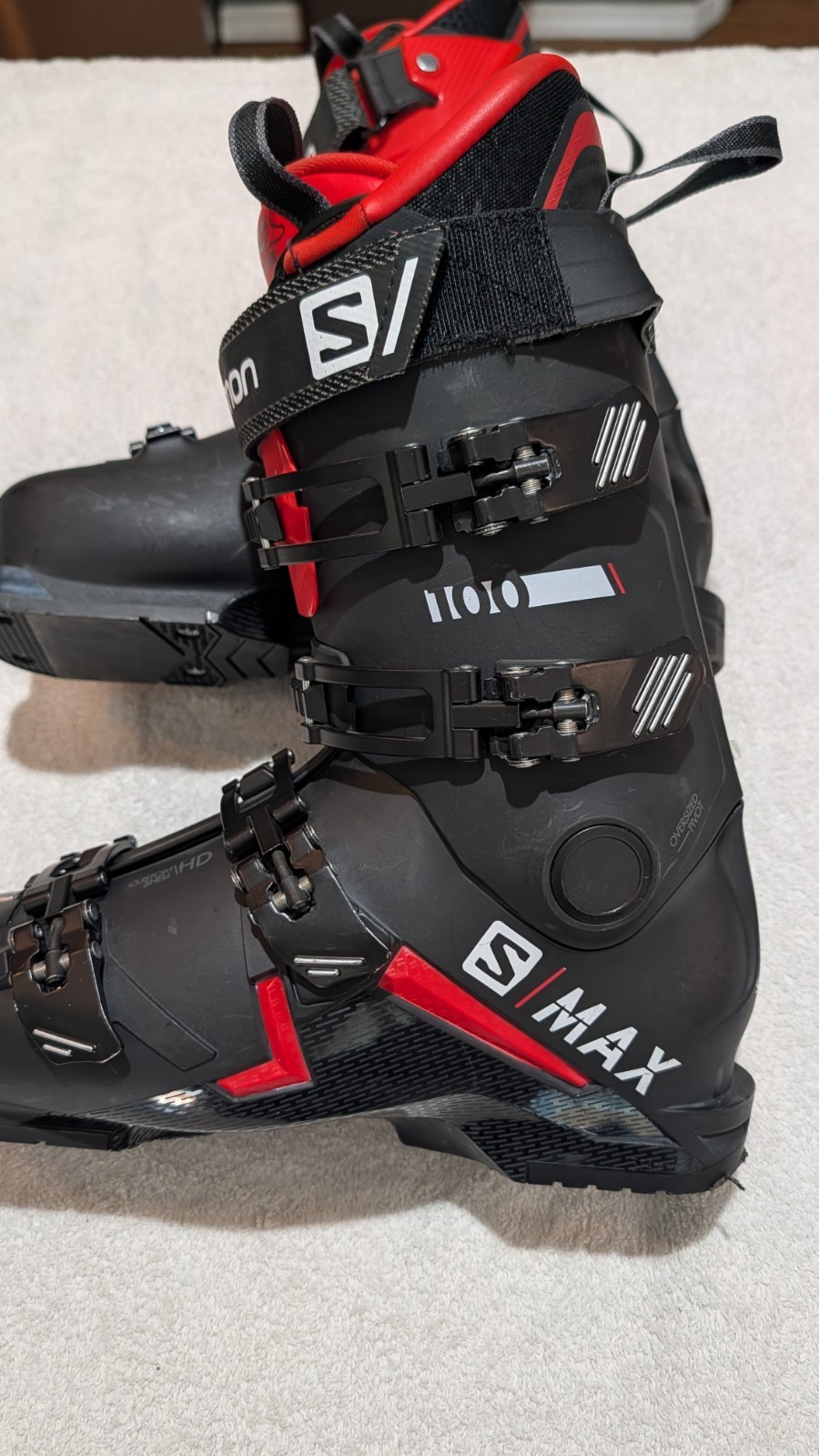 Salomon S/Max 100 Ski Boots Black/Red Size 27/27.5