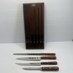 Case XX Kitchen Knife Set CAP 200 207 242 283 Walnut Handles + Wood Block USA