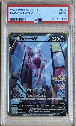 2022 Pokemon SWSH Pokemon GO Mewtwo V Full Art #072/078 PSA 9 Mint
