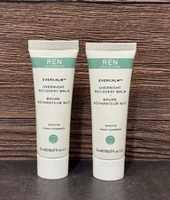 REN Ever Calm Overnight Recovery Balm .17oz Sample Size Bundle Lot Of 2